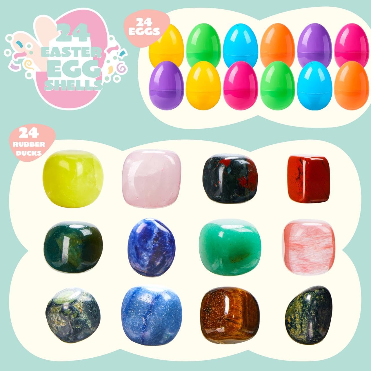 JOYIN Huevos de Pascua con Piedras Preciosas 12 Unidades