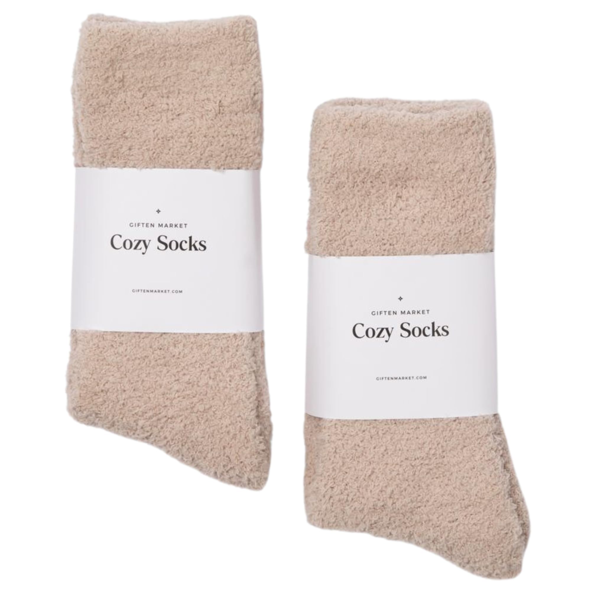 Women's Fuzzy Cloud Socks - Cozy, Comfy, and Luxuriously Soft Sleep Socks - Perfect Gifts for Warmth and Comfort, Ivory, 5-10