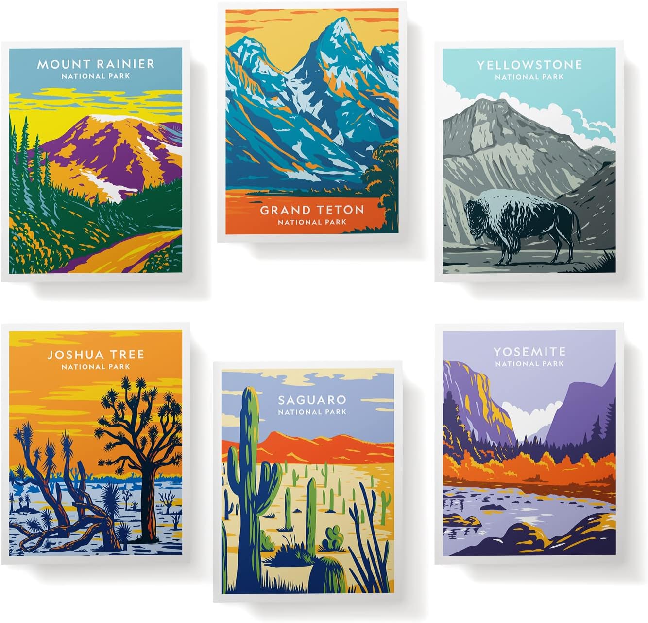 Twigs Illustrated National Park Greeting Cards – 24 Vintage-Style, Blank Cards and Envelopes, 5.5 x 4.25 In. – FSC-Certified, Eco-Friendly Stationary Set – Assorted Greeting Cards for All Occasions