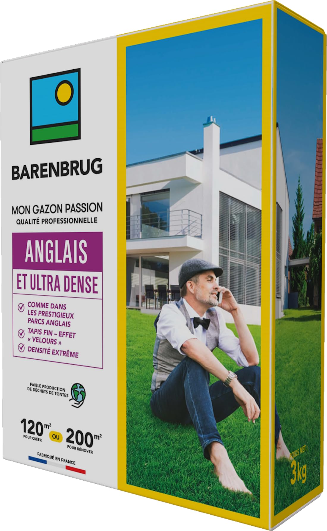 BARENBRUG - Englischer und sehr dichter Rasen – Prestigeträchtige Optik Englische Parks – dichter Teppich mit Velours-Effekt – extreme Dichte – geringe Produktion von Mähabfällen – hergestellt in