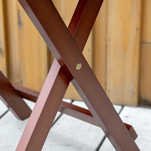 Miniatura 9 de Outsunny Juego de 2 sillas mecedoras de madera para patio, con reposabrazos y respaldo alto y mesa auxiliar portátil, para interiores, exteriores,