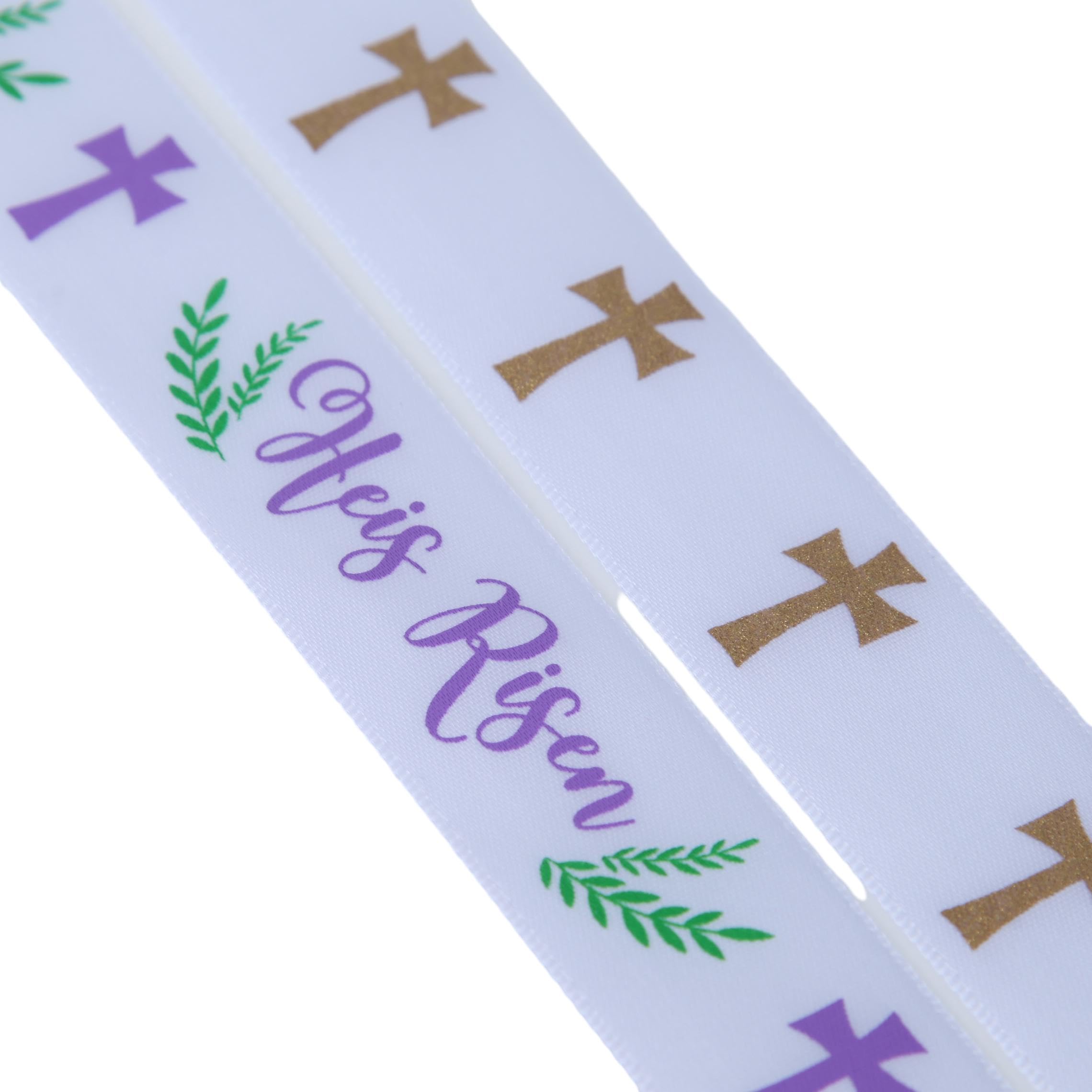 Amazon.com: Meseey 2 Rolls 7/8 Inch He is Risen Cross Religious