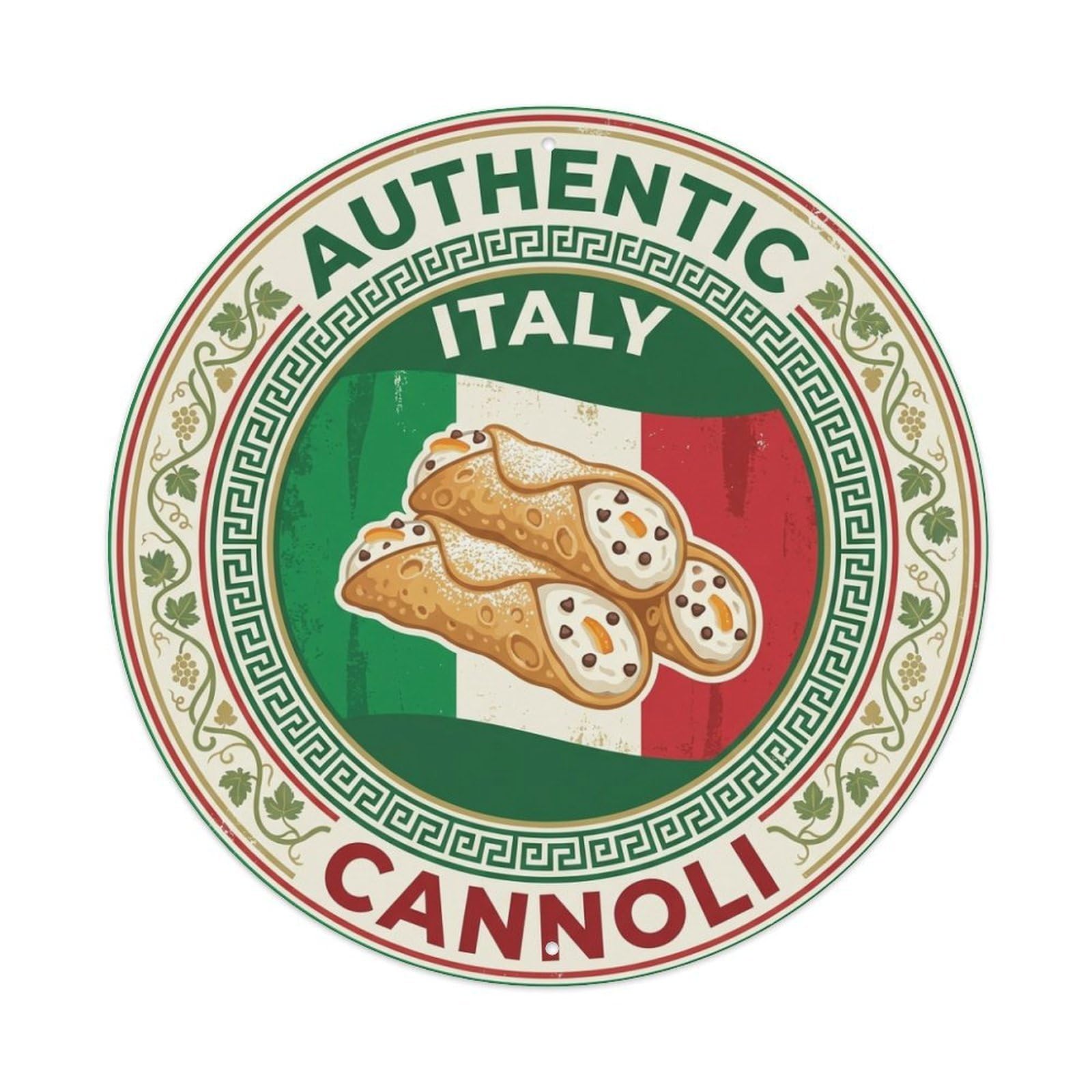 Olhnbad Style Italy Cannoli Travel Dessert Sweet Cuisine Metal Tin Sign