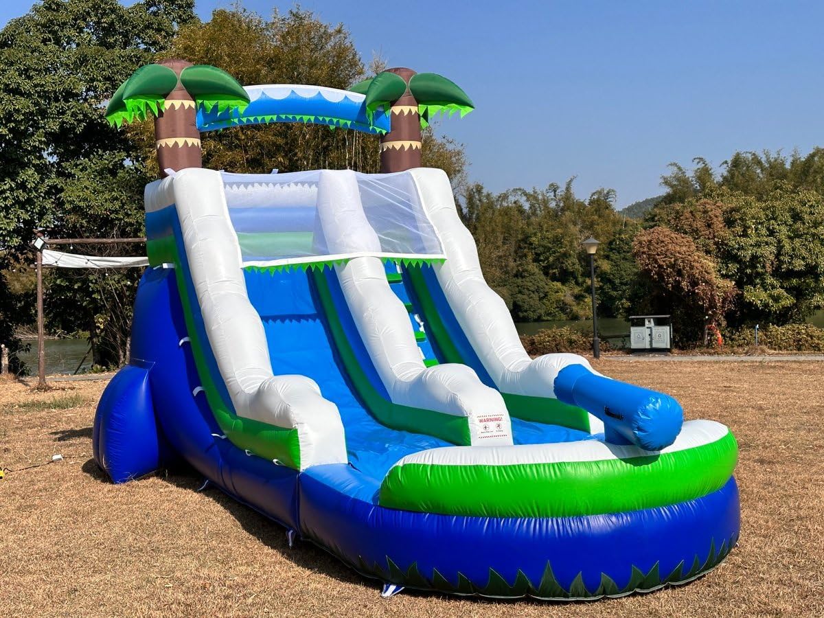 23x13x9Ft Inflatable Water Slide with Detachable Slide Climbing Ladder and Pool, Giant Wet Dry Use Commercial Grade PVC Inflatable for Birthday Party Rental(with 950W Blower)