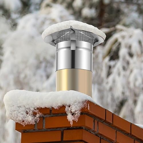 Miniatura 7 de Tandefio Tapa de chimenea con cubierta de chimenea, cubierta de chimenea, cubierta de lluvia, cubierta de chimenea de techo redondo, tapa de escape