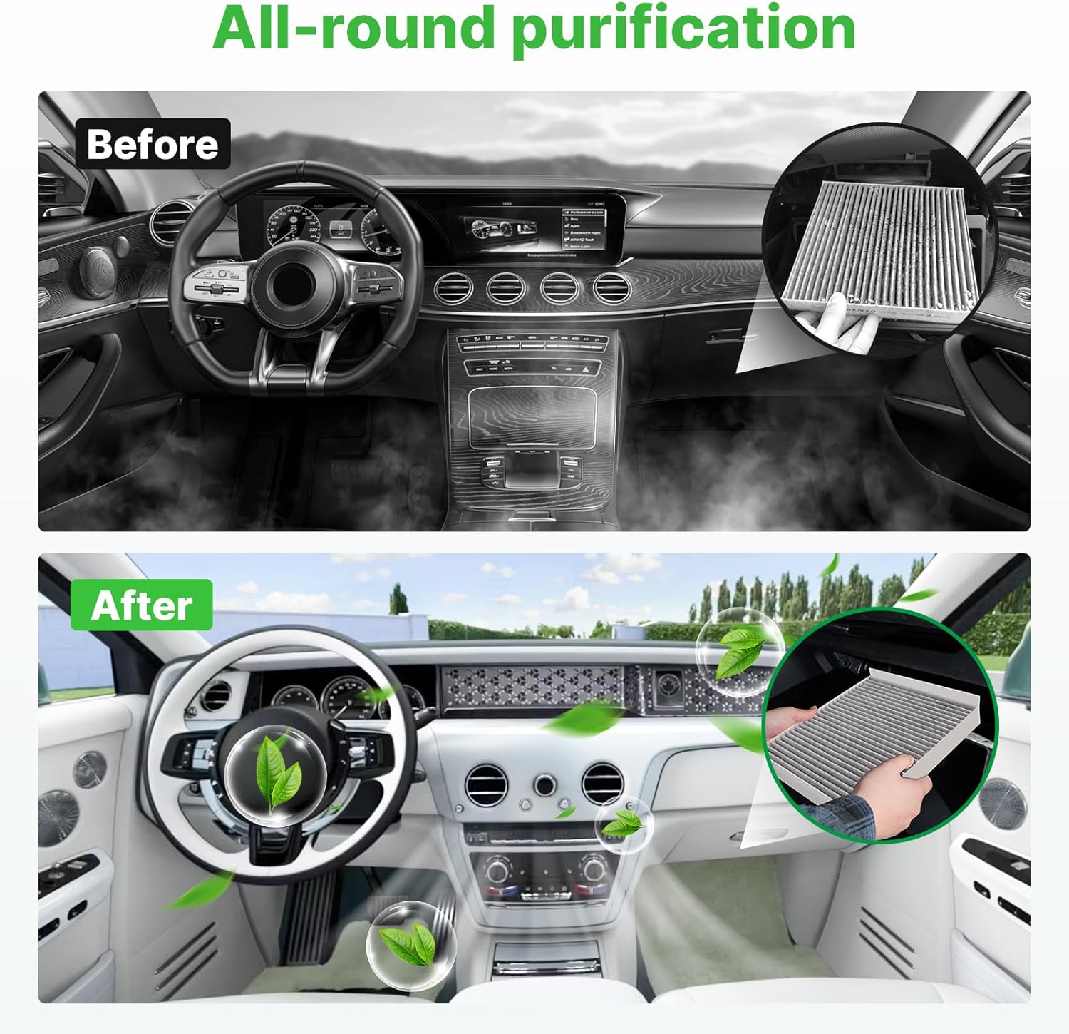 Engine+Cabin Air Filters Kit Only Fit Gas Version for 2003-2009 Toyota 4RUNNER 4.0L(Not for 4.7L), 2007-2009 FJ CRUISER 4.0L Engine Air Filter Automotive Accessories Replace CF9846A CA9683