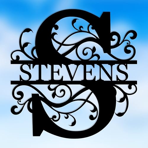 Miniatura 9 de Regalos de boda para parejas, letreros de apellido para el hogar, letreros de metal personalizados con monograma, decoración de pared, nombre de