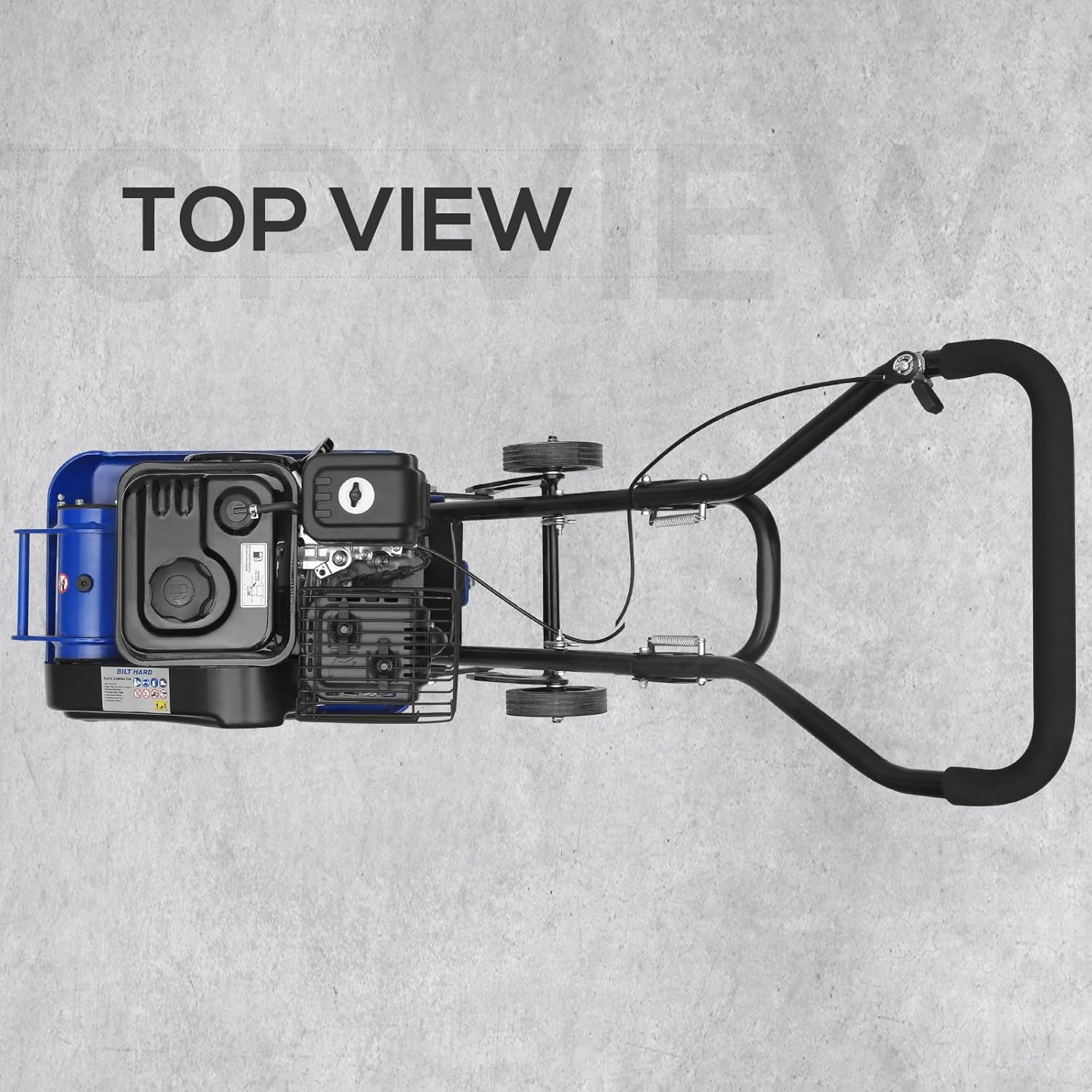 Top view of BILT HARD plate compactor