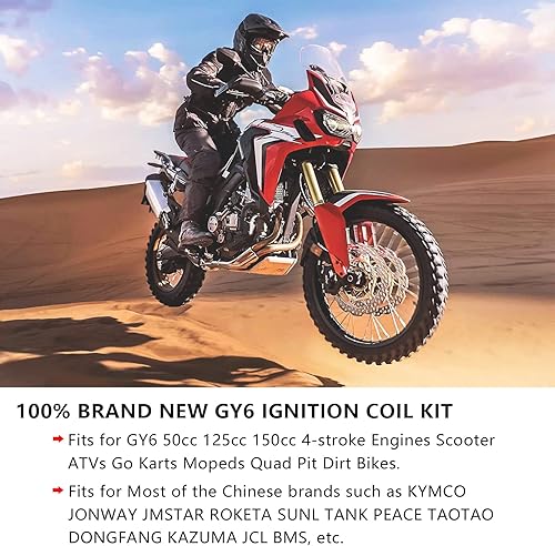 Miniatura 7 de GY6 Kit de bobina de encendido de 150 cc para 150 cc, 125 cc, 50 cc, ATV Quad Go Kart, bobina de encendido GY6 de alto rendimiento, caja CDI de 6