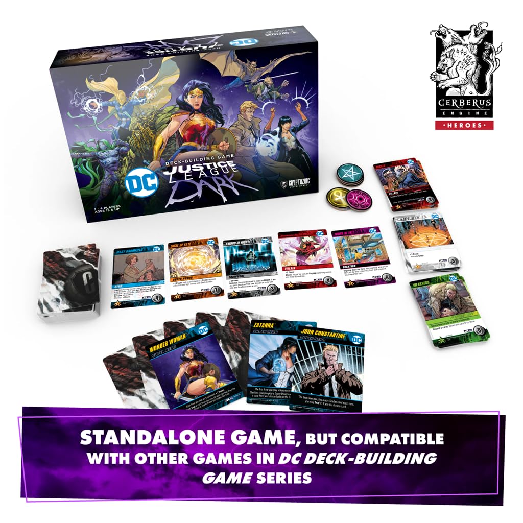 DC Cryptozoic Deck-Building Game Justice League Dark – Gioco di Carte Strategico – Per Appassionati di Giochi Tattici – 2–4 Giocatori | 60 Minuti | Età 15+ – Inglese