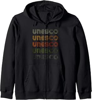 Love Heart Unesco Tee Grunge Vintage Style Black Unesco Zip Hoodie