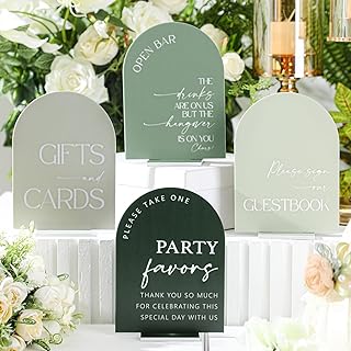 Weysat 4 Pcs Acrylic Wedding Signs for Ceremony and Reception, 5x7 Inch ...