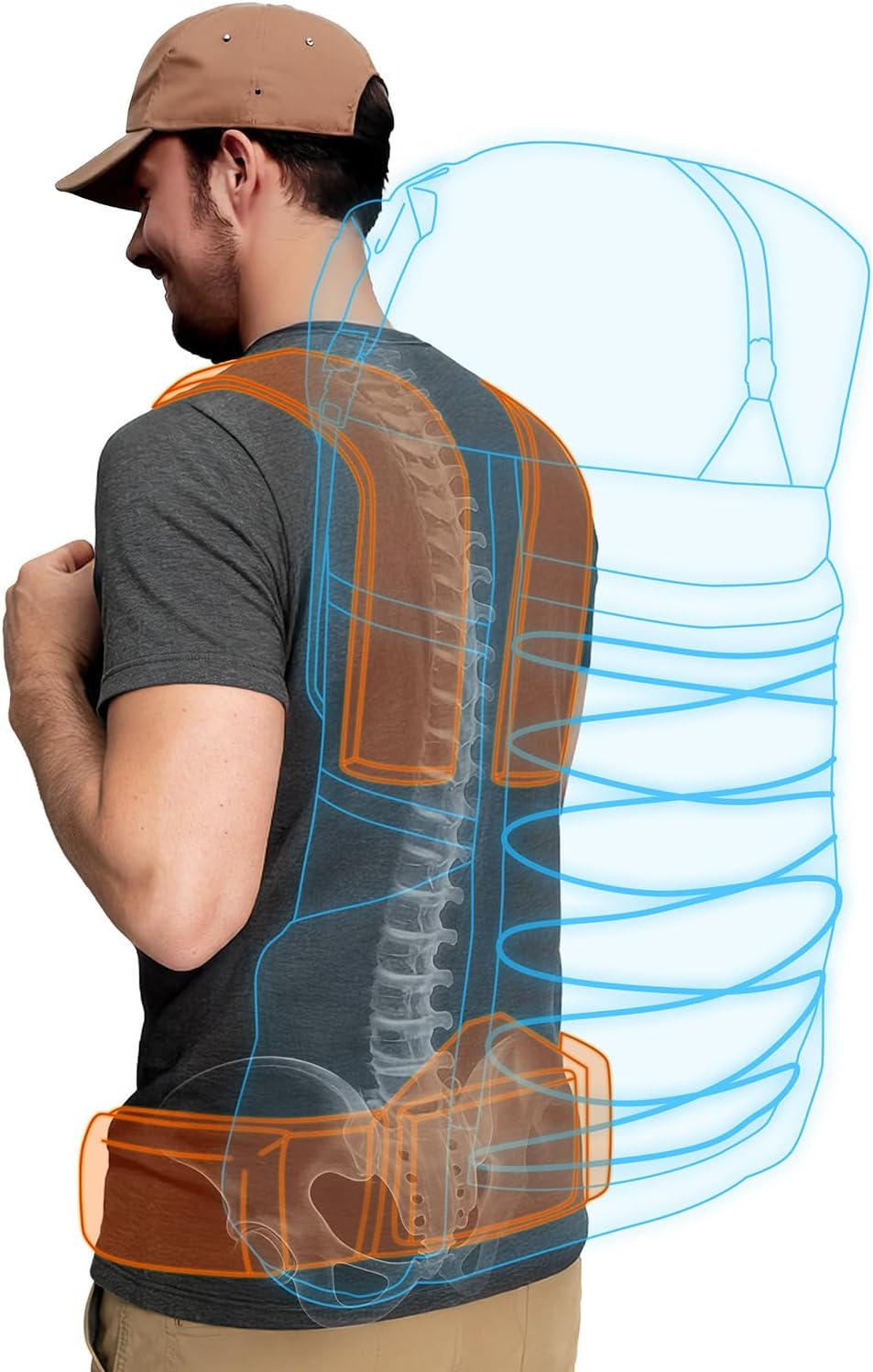 Night Cat Internal-frame Hiking Backpack: 70L Lightweight Travel Backpack with Rain Cover for Men Women Hiking Camping Backpacking Orange Red