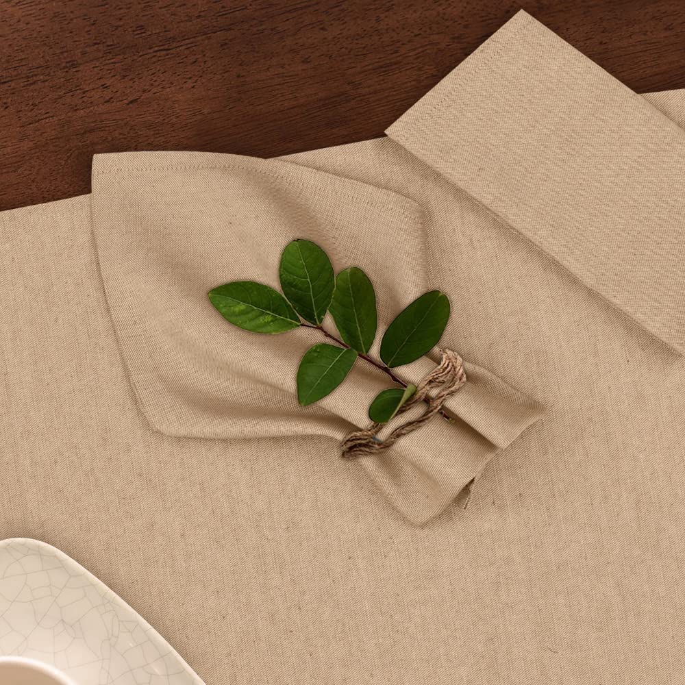 Ruvanti Cloth Napkins Set of 12, 18x18 Reusable Napkins Cloth Washable, Soft & Durable Table Napkins, Poly Cotton Fabric Dinner Napkins for Parties, Christmas, Thanksgiving, Weddings - Sand