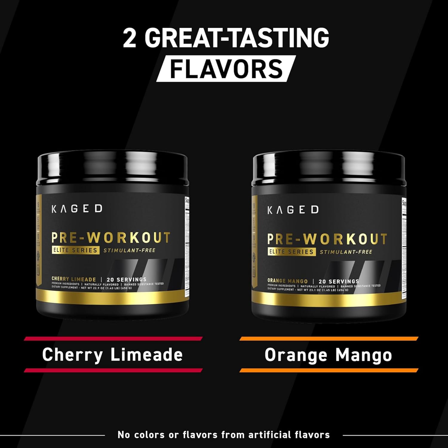 Kaged Pre Workout Elite Stim Free Powder | Orange Mango | Pre-Workout with Creatine, Beta Alanine, L-Citrulline, BCAAs | Caffeine Free | Pre Supplements for Men & Women | 20 Servings - Image 6