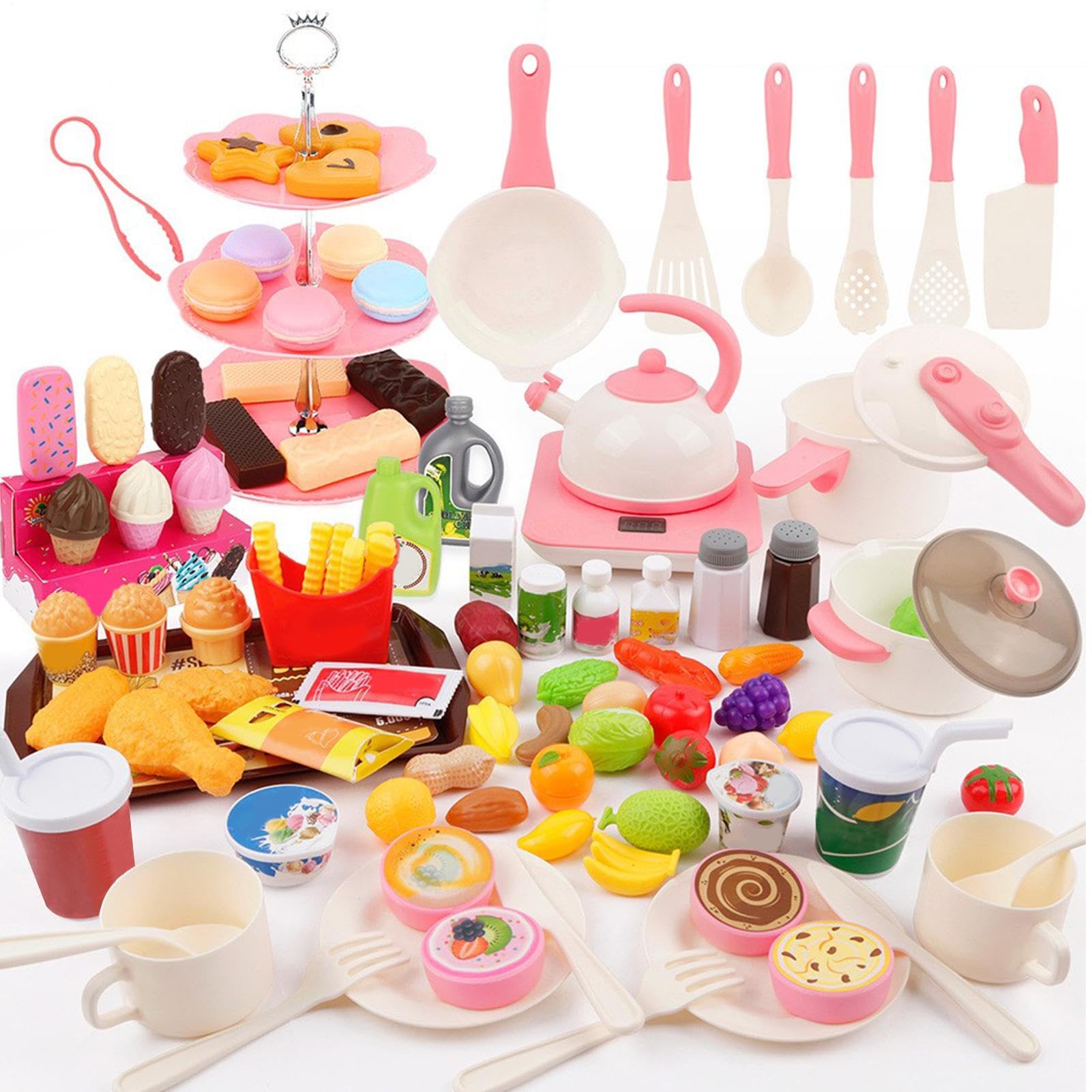 Set Cottura Finta Giocattolo Set Cucina Giocattolo Per Bambini | Pentole e padelle per giocare Utensili Pentole Cibi Verdure Per Tutti I Ragazzi, Compleanno, Natale, Vacanze.