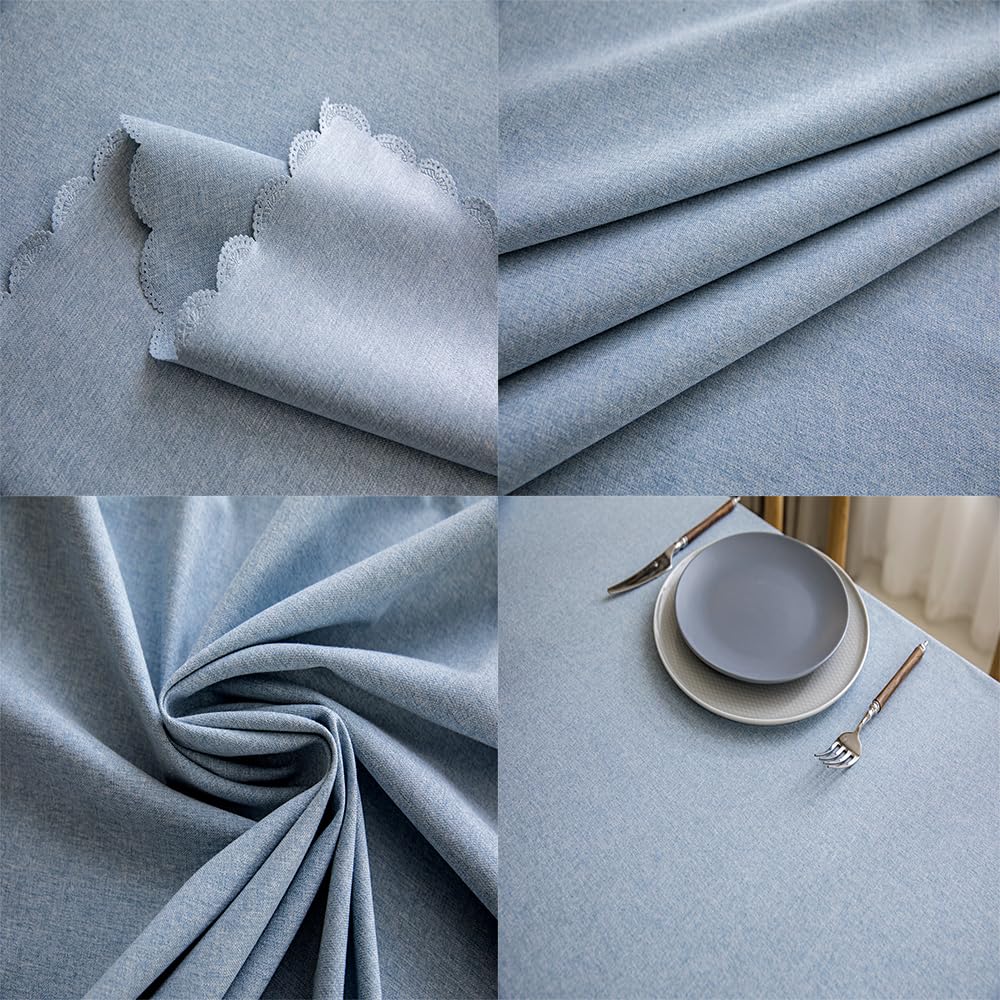 Fusehngre 51"x 86" Waterproof Rectangle Tablecloth Oil Spill Proof Wrinkle Resistant Table Cover Cotton 6-8 seats Table Cloth for Dining Kitchen - Image 4