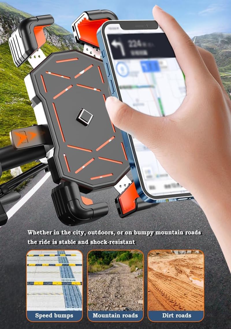 Motocyklowy uchwyt na telefon komórkowy do Suzuki GSF 1200SZ/1200Z 2004-2014, uniwersalny uchwyt na telefon komórkowy Moto o 360° regulowany uchwyt na telefon komórkowy akcesoria, A-żółty