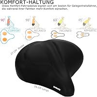 DAWAY C40 Extra Puha Kerékpár Nyereg - Nagyméretű Memóriahabos Ülés Férfiaknak és Nőknek, Univerzális Bicikli Ülés MTB, E-bike, Városi és Or 2