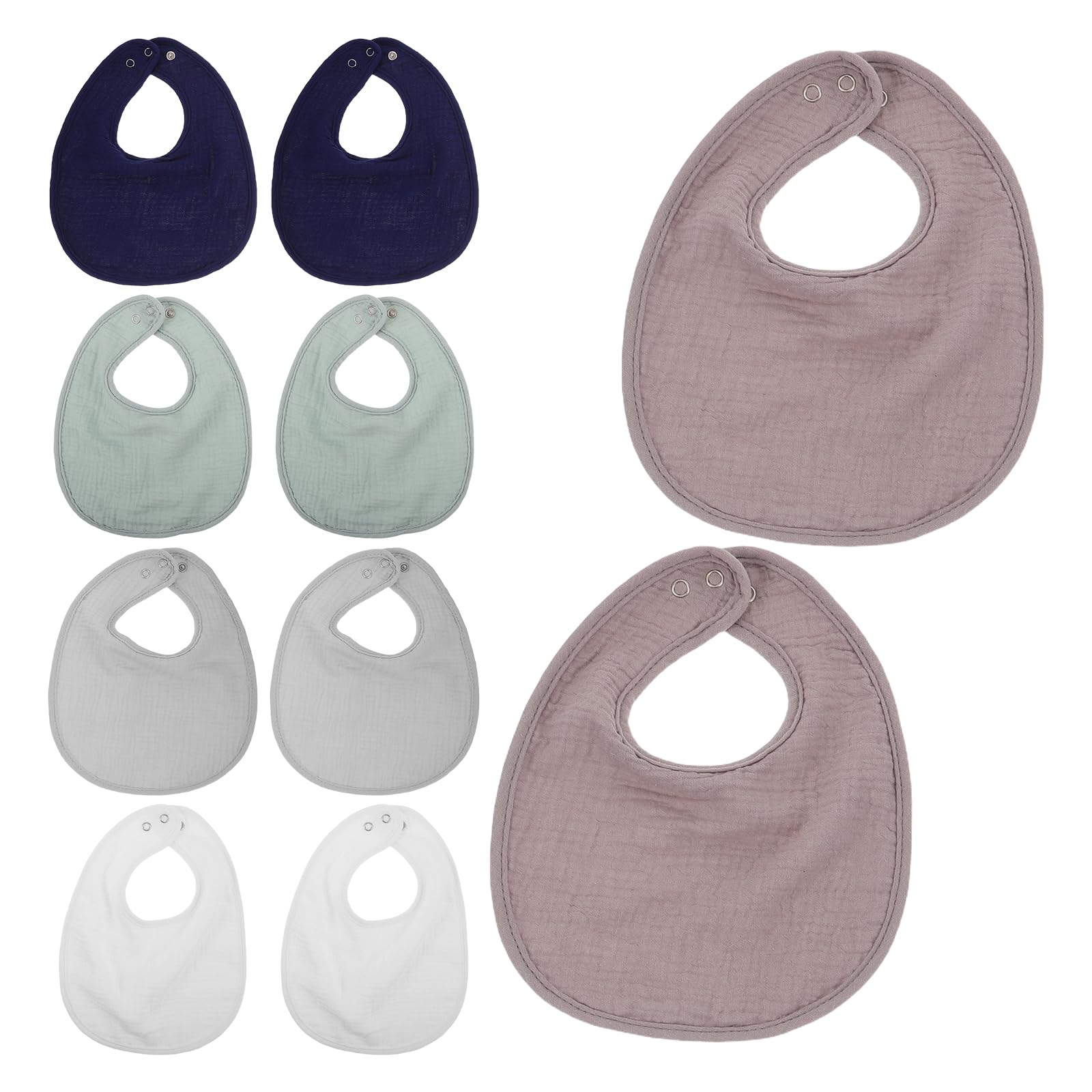 Toyvian Bavaglini Bandana Ragazzo Ragazza 10 Pezzi in Cotone Doppio Strato U Forma Chiusura Regolabile per Maschietti e Femminucce Assorbenti e Morbidi