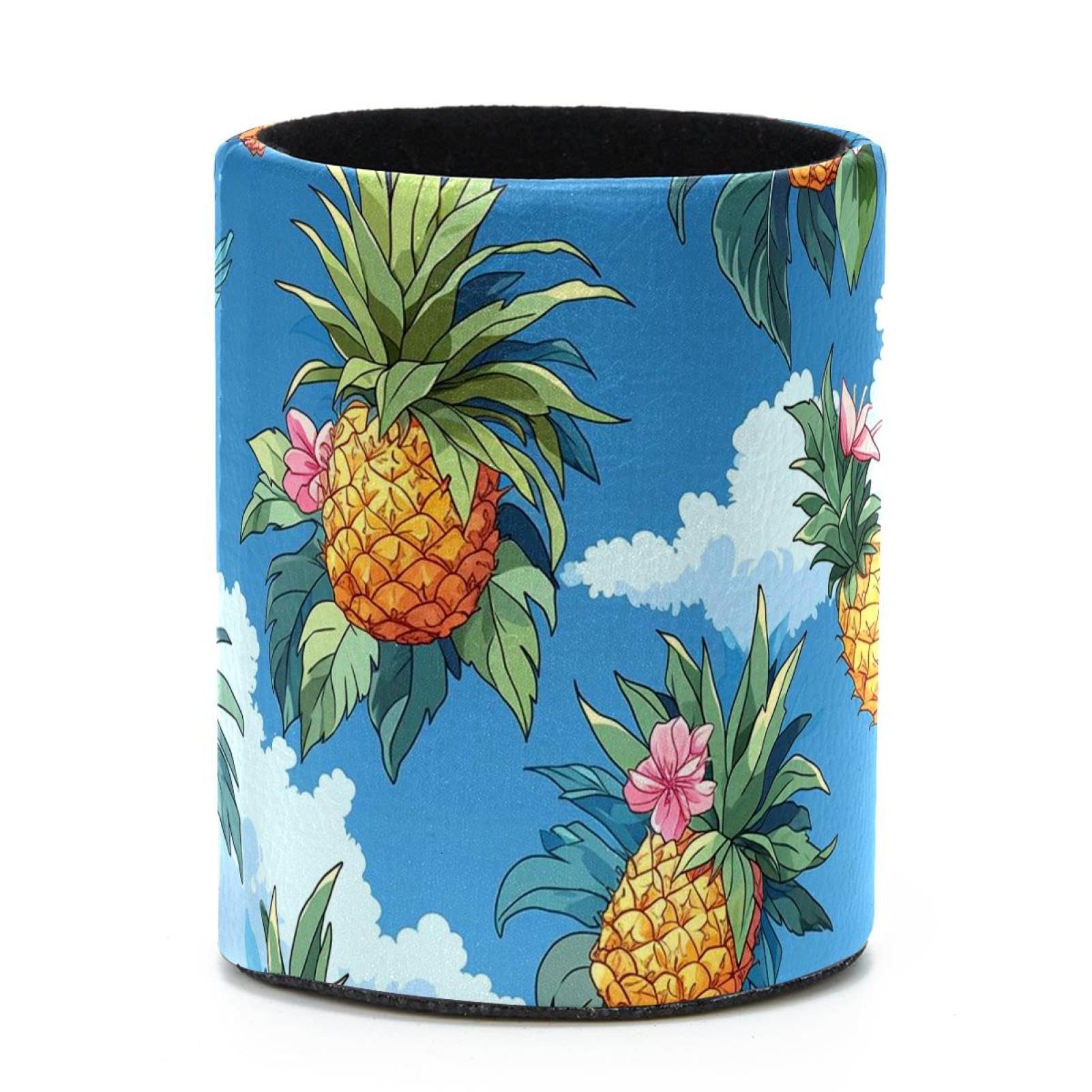 VAPOKF Round Pencil Holders for Desk, Colored Pineapple Pen Holders Pen Pot Makeup Brushes Storage Desktop Stationery Supplies Organiser for Home Office