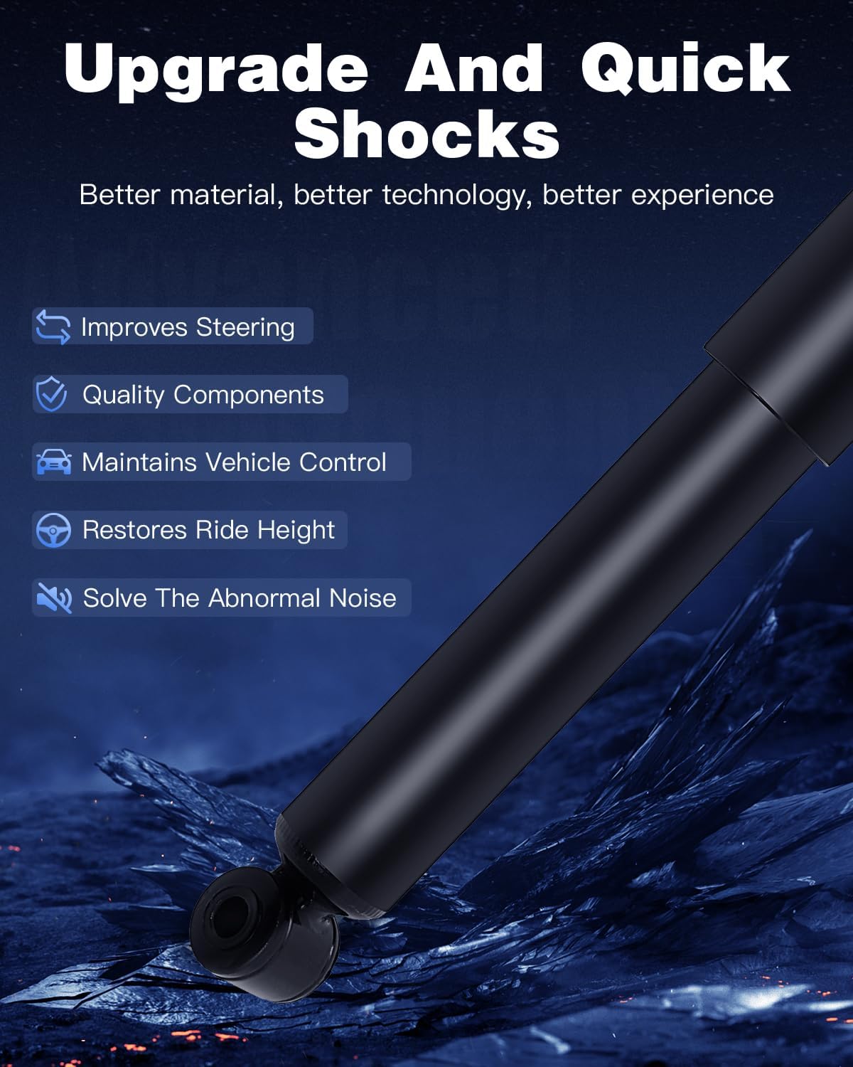 Shocks Struts,ECCPP 4x Shock Absorbers Kits Fits 1985 1986 1987 1988 1989 1990 1991 1992 1993 1994 1995 1996 for Ford for F-150 compatible with 344049 37034 344078 34963