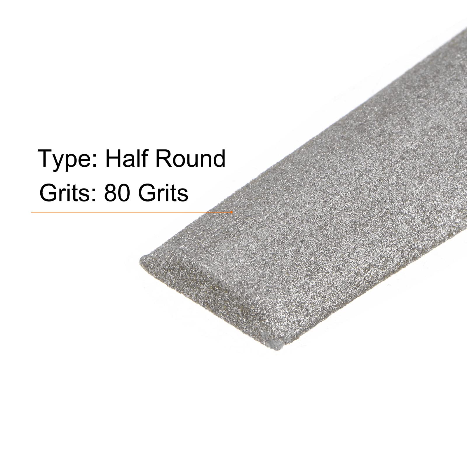 Lime Diamantée Demi-Ronde 20,3 Cm Grain 80 - Poignée Ergonomique Antidérapante Pour Métal, Verre, Bois, Pierre Et Polissage