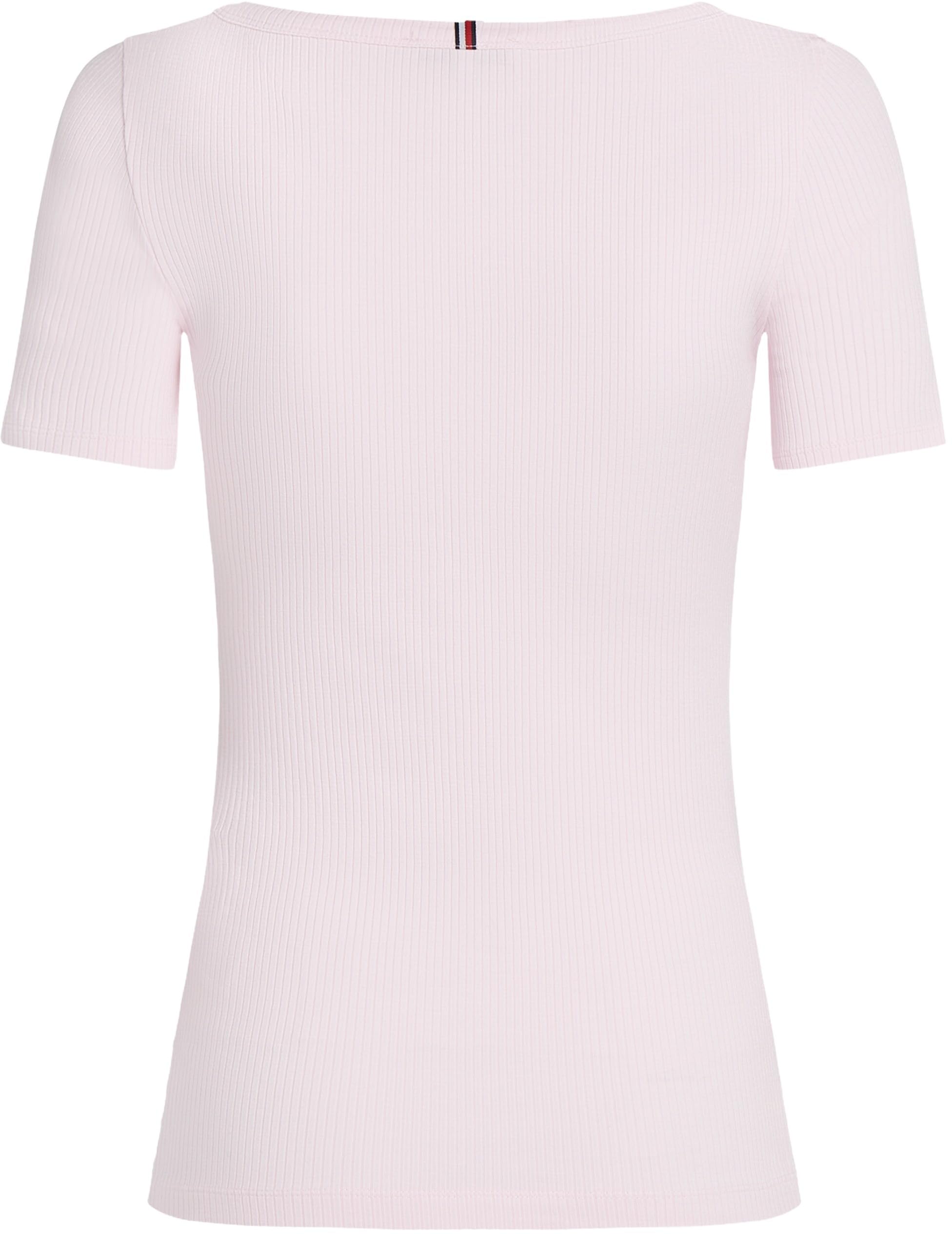 Tommy Hilfiger Damen T-Shirt Kurzarm 5X2 Rib Slim Fit