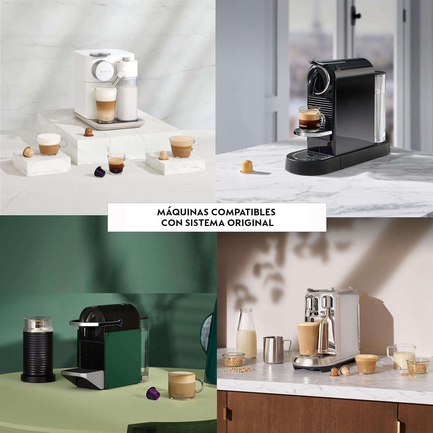 Pack de 100 cápsulas de café Lungo Nespresso Original World Explorations (Cape Town, Vienna, Vienna Decaffeinato, Shanghai, Buenos Aires)