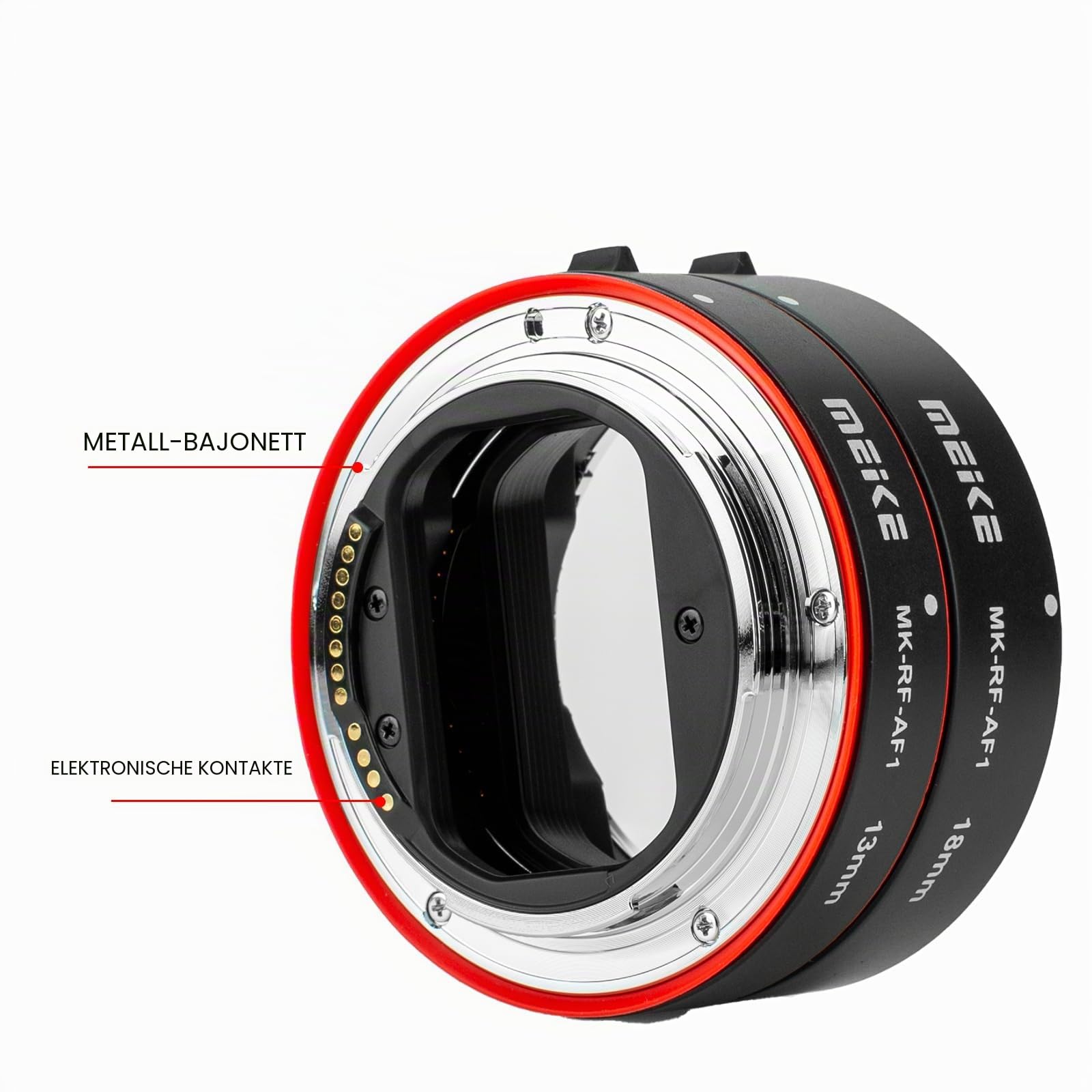 Meike MK-RF-AF1 13mm + 18mm Metall AF Vollrahmen Makro Extension Tube Adapter Ring Kit für Canon EOS-R Series Kameras Canon RF Mount Kameras EOS-R EOS-RP