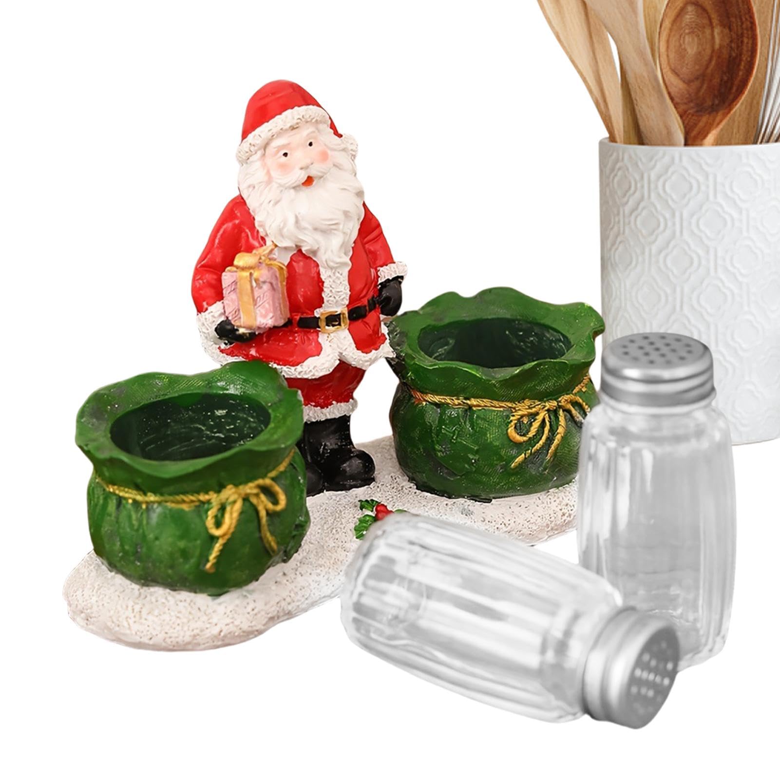 Poivrière de vacances avec salière de Noël et récipient transparent pour épices