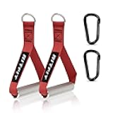 Exercise Handles for Cable Machine, Aluminum Alloy Gym Handles for Power Rack Attachments, Resistance Band Handles with Cable Crossover System & Triceps Pushdown