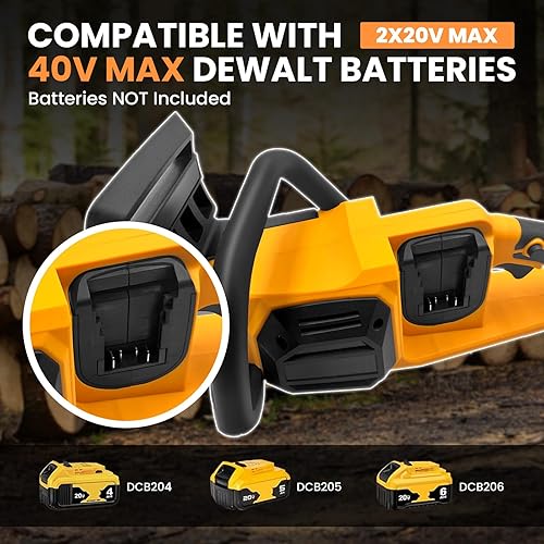 Miniatura 6 de Motosierra inalámbrica de 16 pulgadas, 40 V (2 x 20 V máximo), compatible con batería Dewalt, engrasador automático, motosierra sin escobillas para