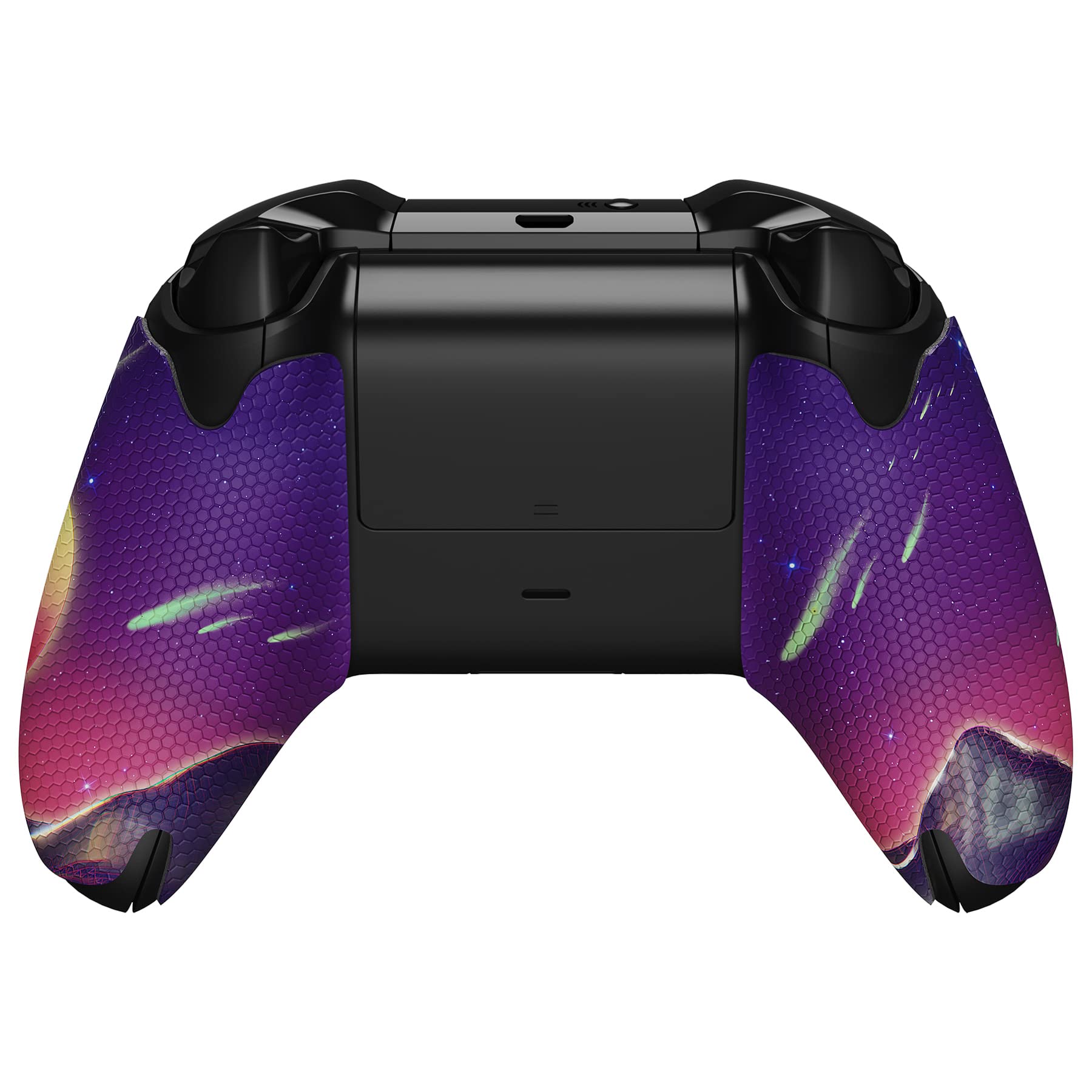 eXtremeRate Pegatina de Agarre para Xbox One Accesorios - Adhesivo de Silicona Antideslizante con Textura de Goma, Protectora Piel para Xbox One S/X Mando (La Cyber Luna)