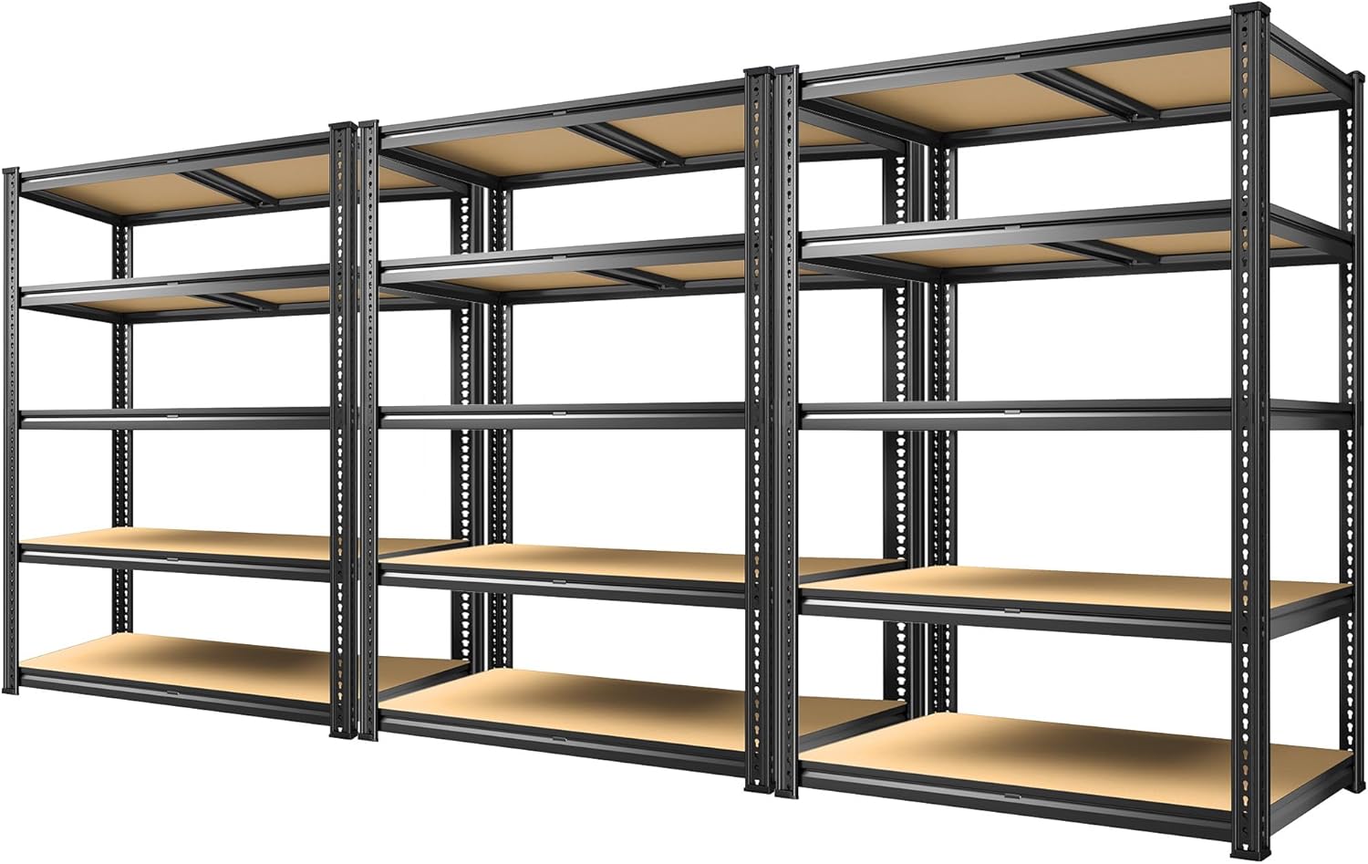 REIBII 72.1'' Storage Shelves 2250LBS Garage Shelving Heavy Duty 5 Tier Heavy Duty Shelving Adjustable Metal Shelves for Warehouse Basement Kitchen Pantry, 72.1" H x 35.5" W x18 D, 1 Pack