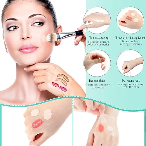 Miniatura 5 de Paleta de mano de 50 piezas, paleta de mano de maquillaje de un solo uso, paletas adhesivas desechables, paleta de maquillaje cosmético para cada