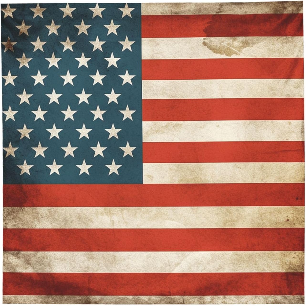 Vintage American USA Flag Bandanas for Men Women Sports Cooling Face Cover Square Scarfs Multi-Use Headband Neckerchief 22x22 in Sun Protection Neck Wraps Gift for Festival Party