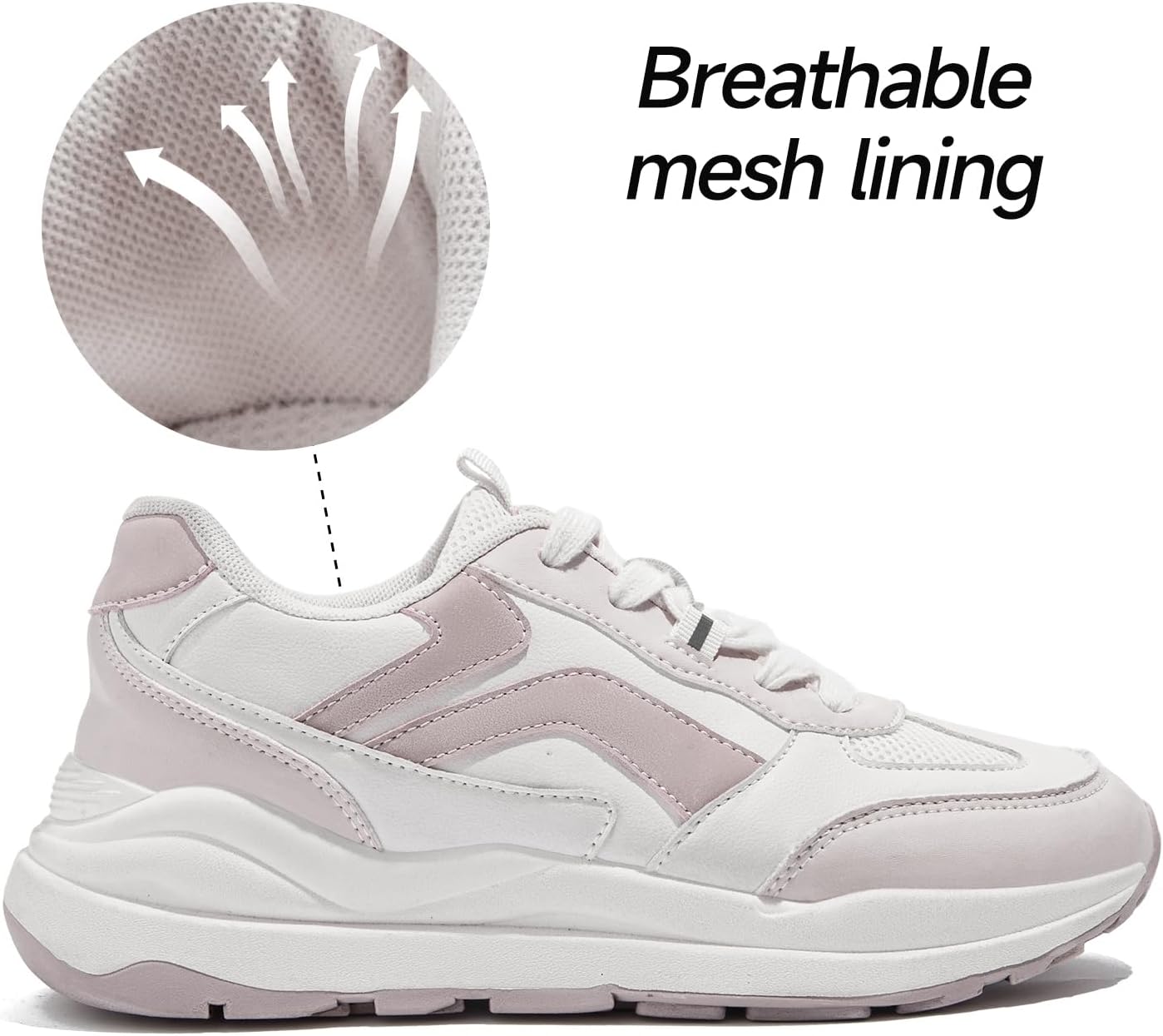 Tuopin Sneakers for Women Breathable Mesh Sneakers Non-Slip Walking Shoes Lace Up Shoes for Women Fashion Sneakers - Image 6