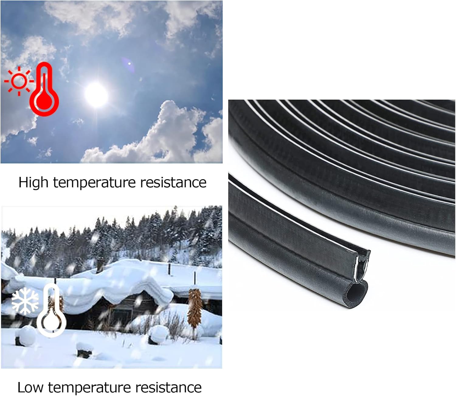 Car Door Rubber Seal Strip with Top Bulb(26Ft), Automotive Weather Stripping Soundproofing Edge Guard Trim for Cars, Trucks, Boats, and Home Applications