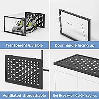 Vista 5 de Cajas de zapatos de plástico transparente apilable organizador de zapatos para armario almacenamiento de zapatos plegables que ahorra espacio