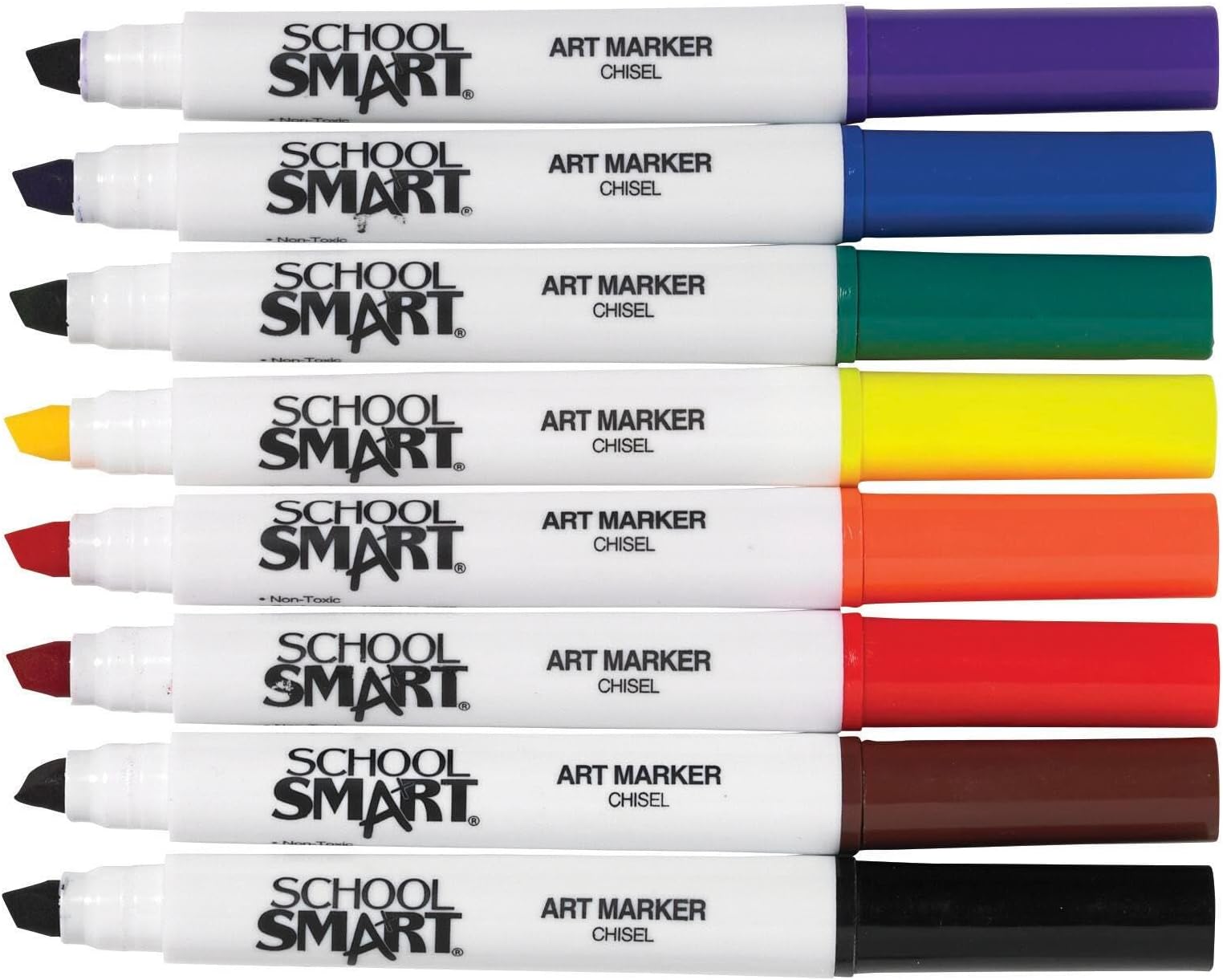 Amazon.com: School Smart PY106605-48ASST Permanent Marker Broad Chisel ...