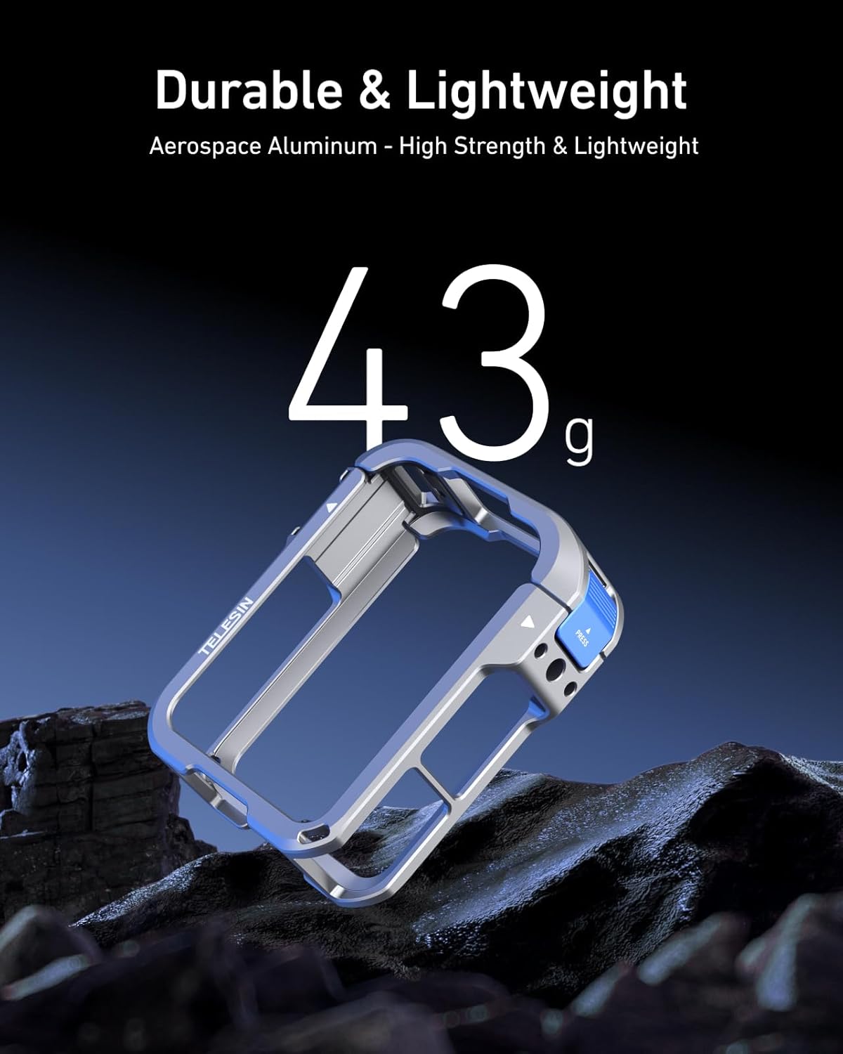 TELESIN Aluminum Alloy Protective Frame Case for DJI Osmo 360 with Cold Shoe Mount Magnetic Quick-Release Mount 1/4-inch Threaded Interface with Silicone Protective Len Case for Camera Accessories - Image 6