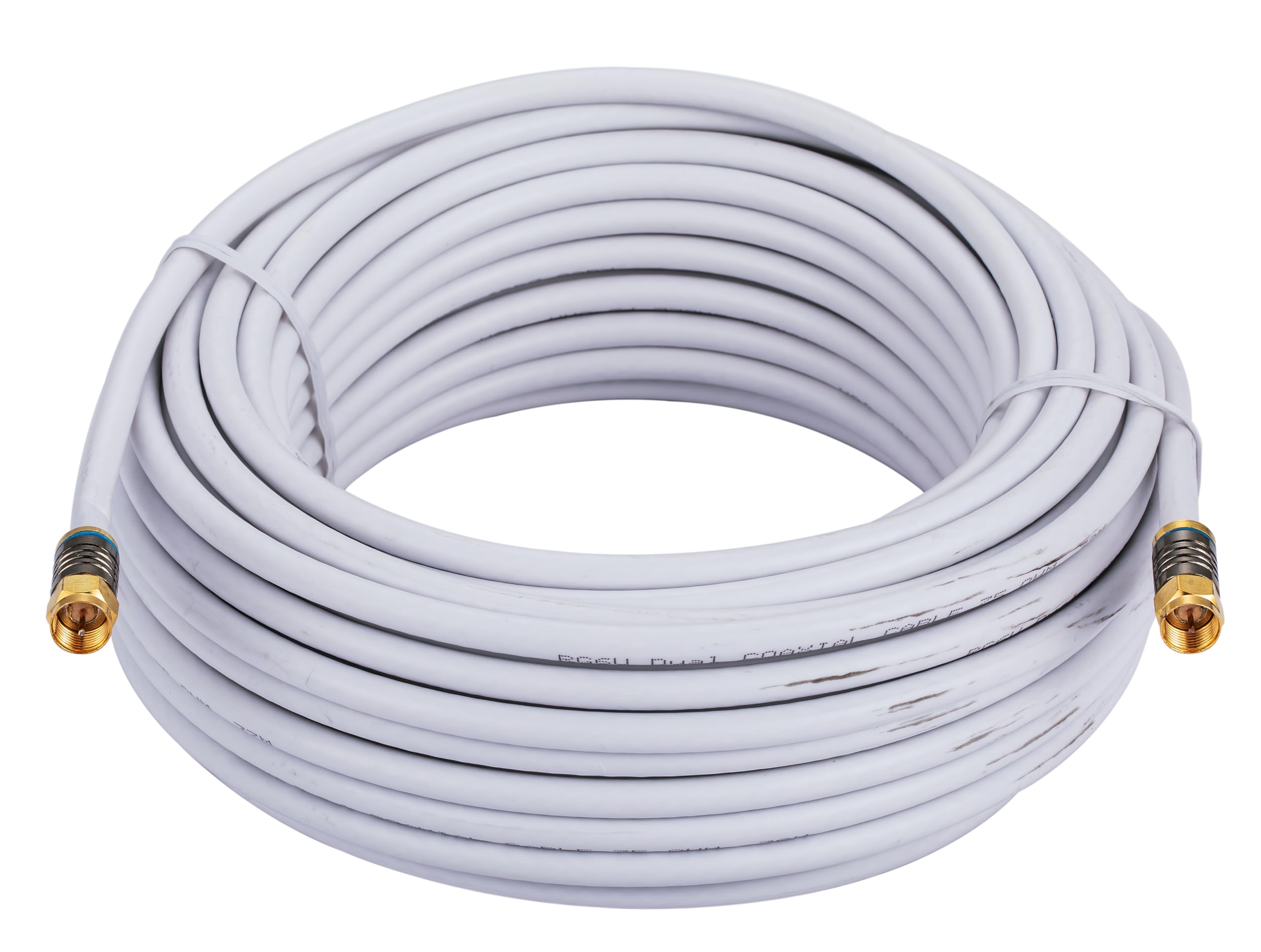 Cables Direct Online 20M White RG6 Coax Cable Dual Shield Outdoor/Indoor Coaxial BNC Extension Wire For Satellite Dish Cable TV Antenna