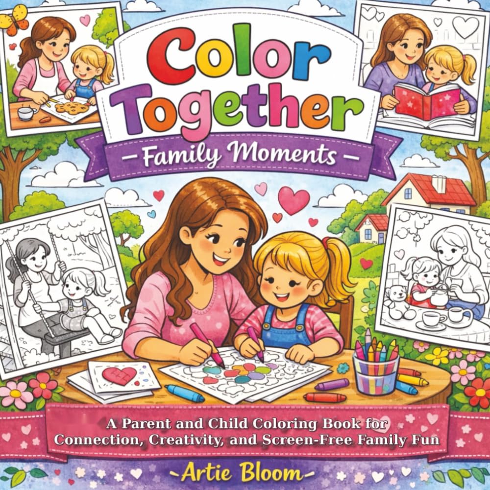 Color Together – Family Moments: A Parent and Child Coloring Book for Connection, Creativity, and Screen-Free Family Fun