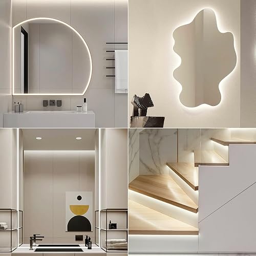 Miniatura 4 de Tira de luces LED blancas, tira de luz regulable de 50 pies con control remoto de 6500 K, luz blanca brillante, 900 luces LED flexibles con fuerte