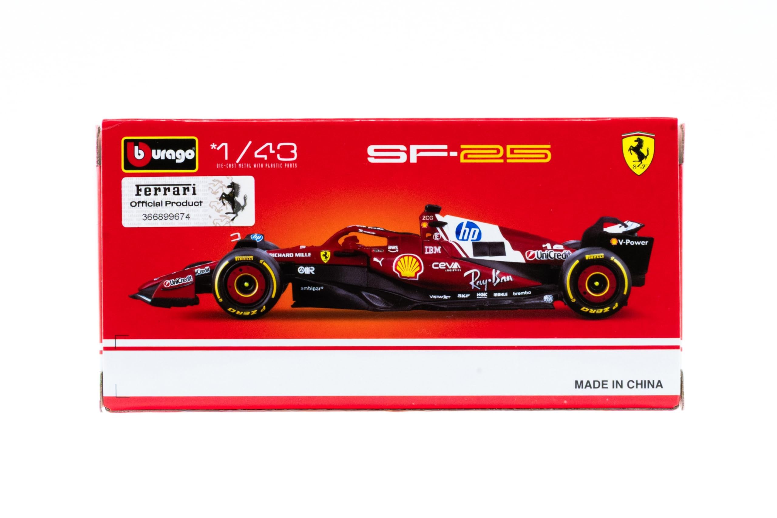 Bburago Ferrari SF-25 F1 2025#44 Hamilton Diecast Model Car 1:43 Detailed Miniature Formula One Vehicle Officially Licensed - Image 3