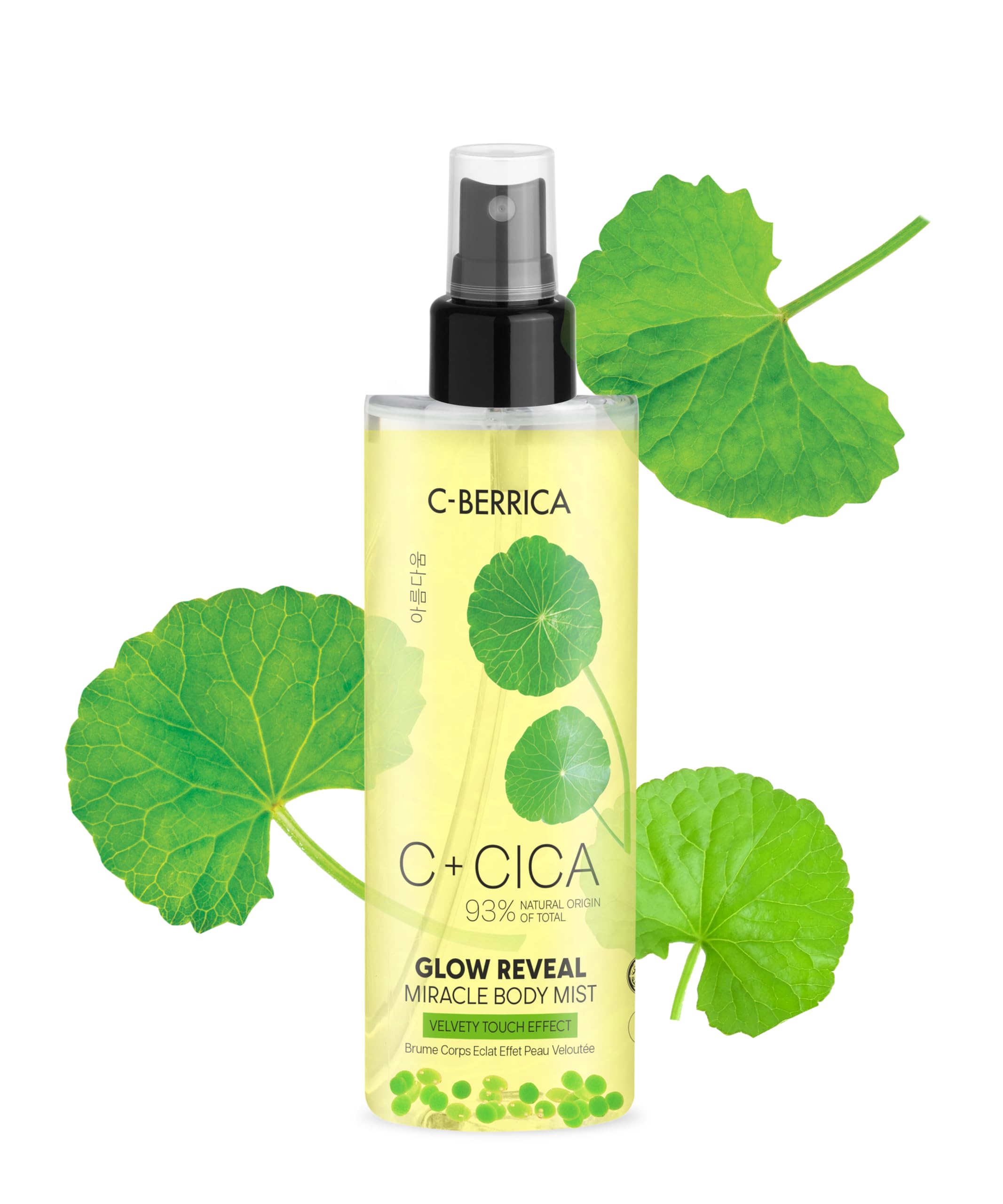 C+CICA C-BERRICA GLOW REVEAL MIRACLE BODY MIST - velvety touch effect. K-Beauty inspired GLASS SKIN routine infused with Centella Asiatica and Vitamin C, 200ml
