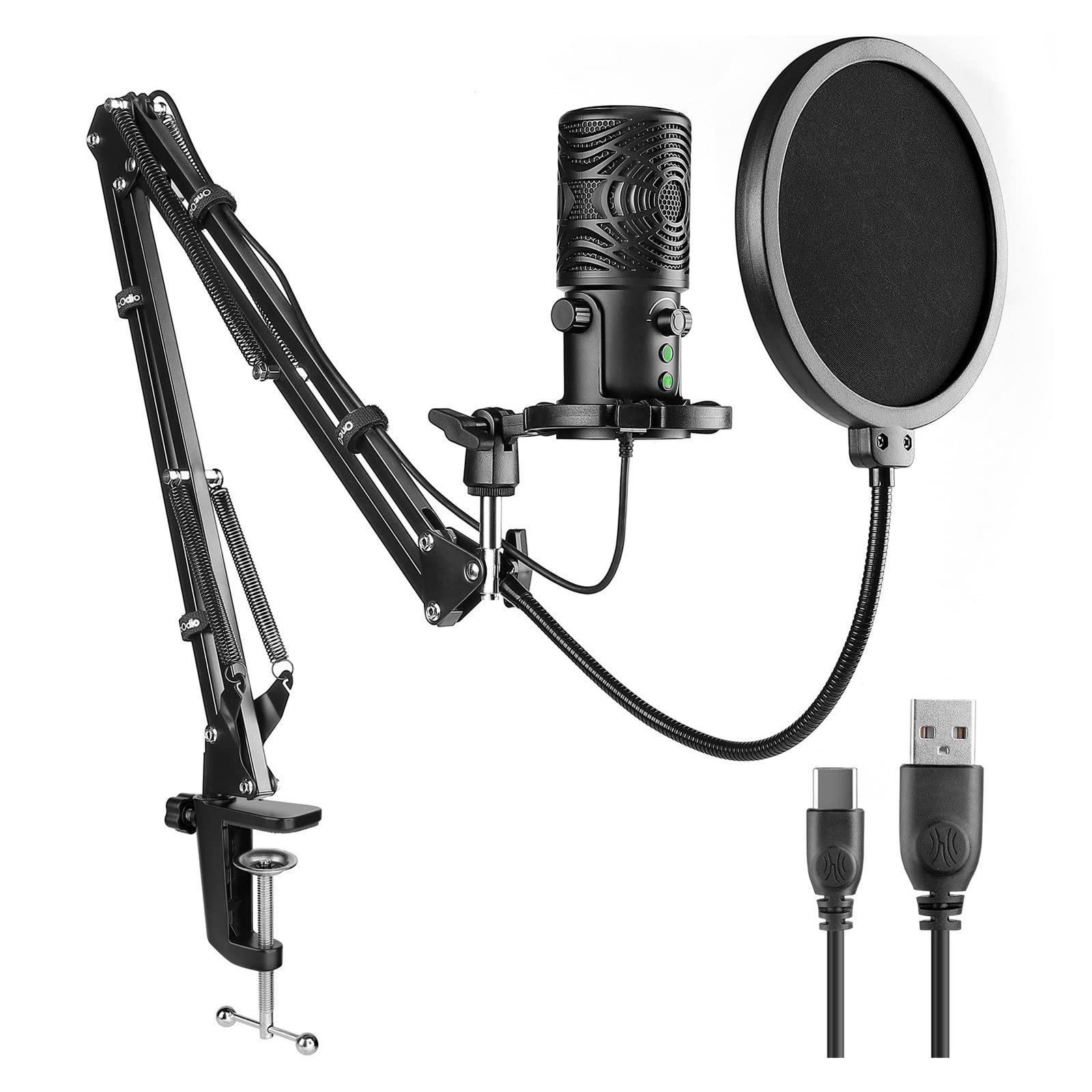 Microphone pour live streaming USB kit complet anti-bruit pour PC enregistrement studio FM1-T