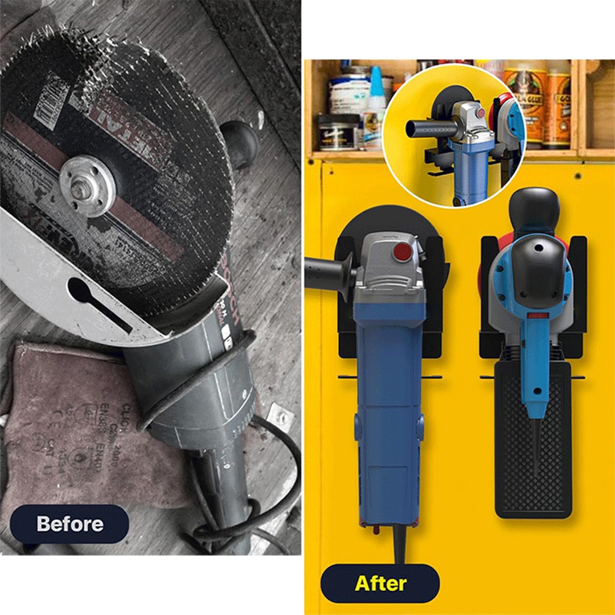 Angle Grinder Holder Utility Wall Rack Power Tool Organizer Wall Mount ...