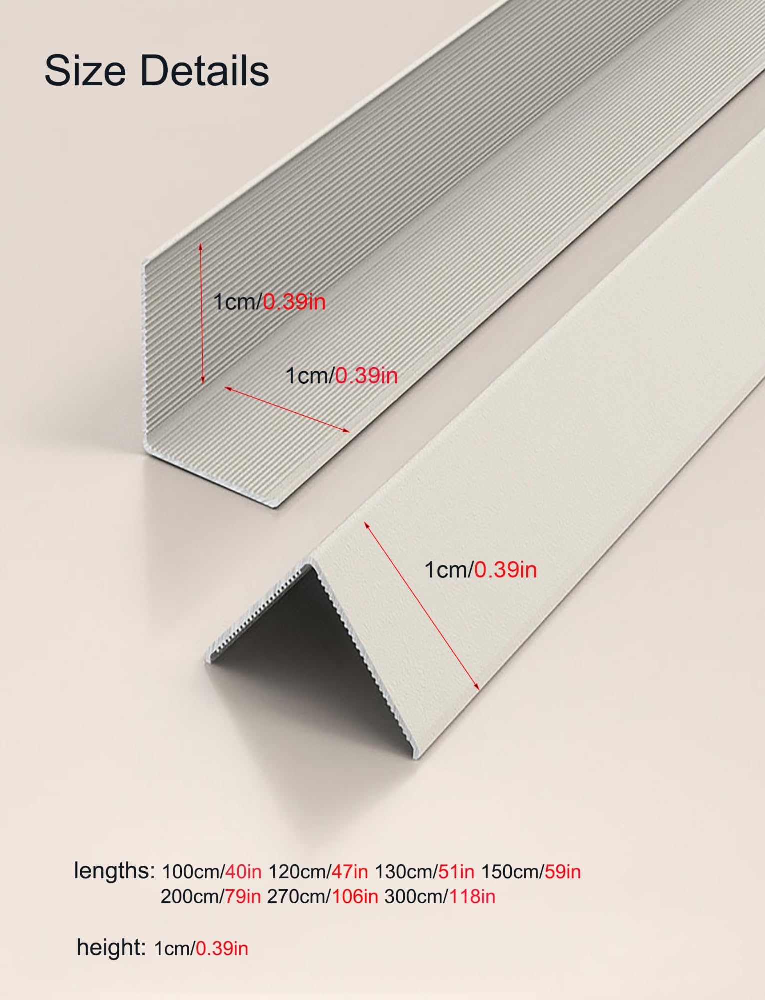 Protezione angolare da parete in lega di alluminio - 39,4''L x 0,39''W - Protezione for bordi di mobili e scale, 1 pz(Black,1x270cm)